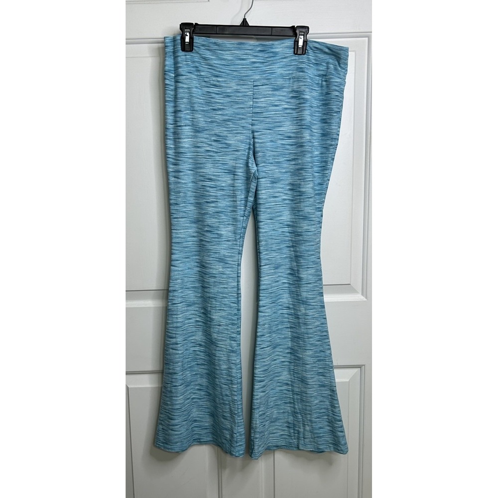 No Boundaries Blue Knit Flare Pants Juniors XXL (19) Boho Hippie Retro Lounge